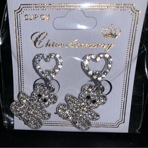 Gold and Silver Clip on Earrings